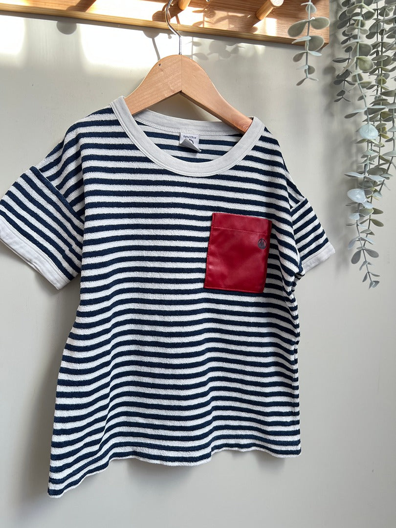 T-shirt manches courtes été garçon Petit Bateau - 8 ans - Bleu marine