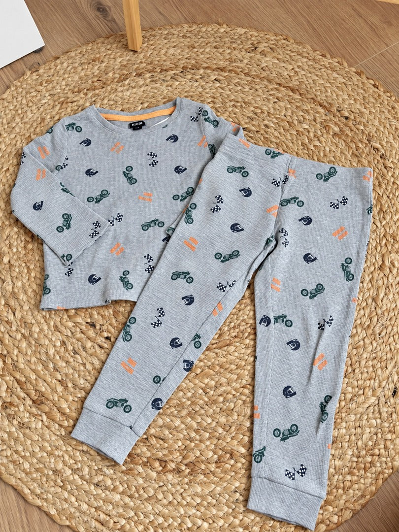 Pyjama 2 pièce jersey coton garçon Kiabi gris 3 ans manches longues mi-saison