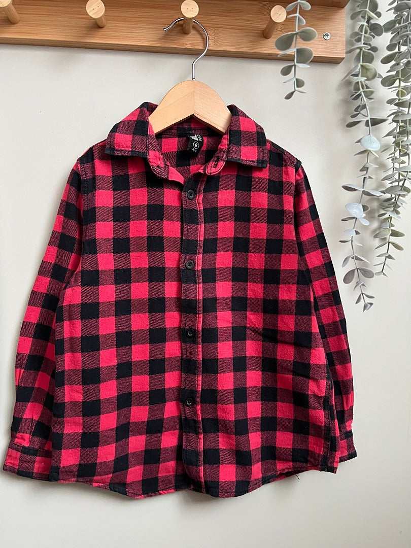 Chemise à carreaux style bucheron Bkl Wear - 6 ans - Rouge & noir - Garçon