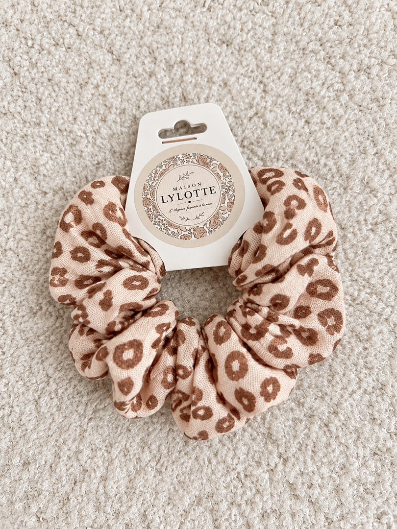 Chouchou fille beige motif léopard neuf Maison Lylotte