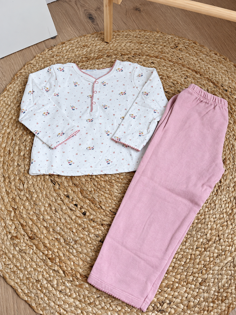 Pyjama 2 pièces molletonné rose fille mi-saison manches longues Bout'chou 3 ans