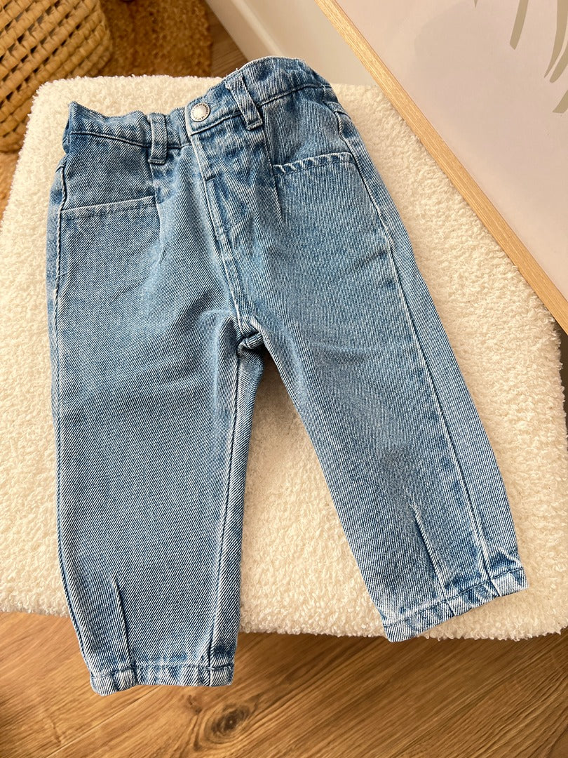 Jean bébé Vertbaudet - 9 mois - Bleu clair - État : Excellent Fille
