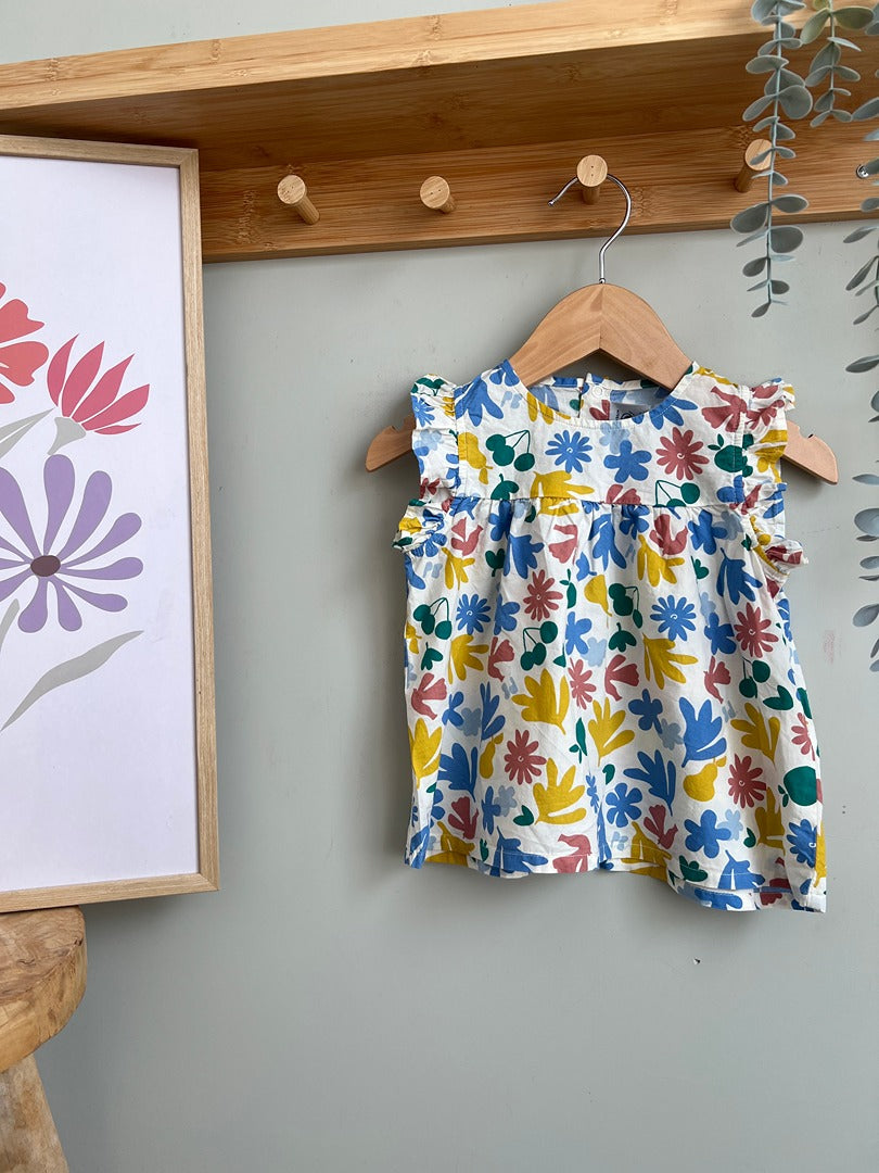 Haut sans manches fille Petit Bateau 2 ans fleurs été