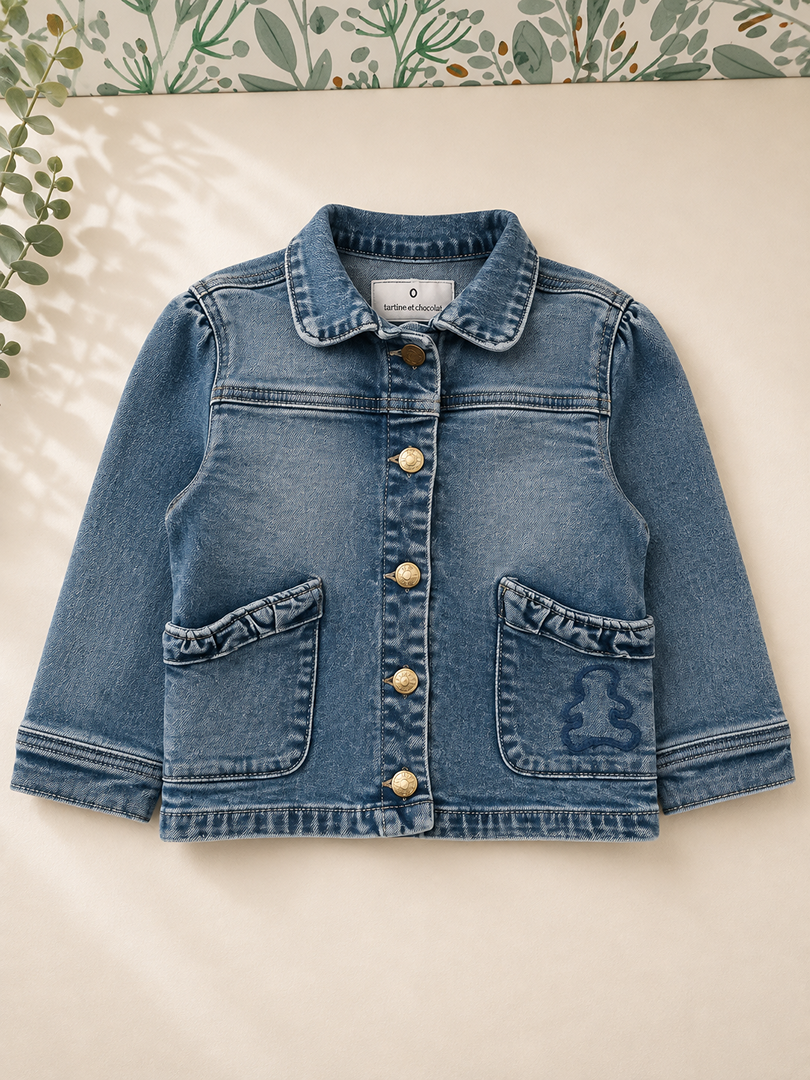 Veste en jean bleu Lulu Castagnette 18 mois Fille mi-saison