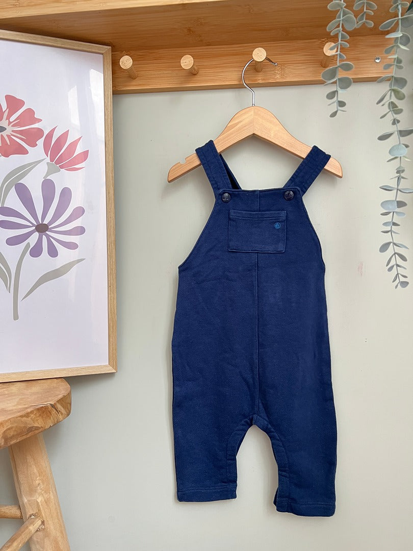 Salopette Petit Bateau 12 mois bleu marine coton garçon