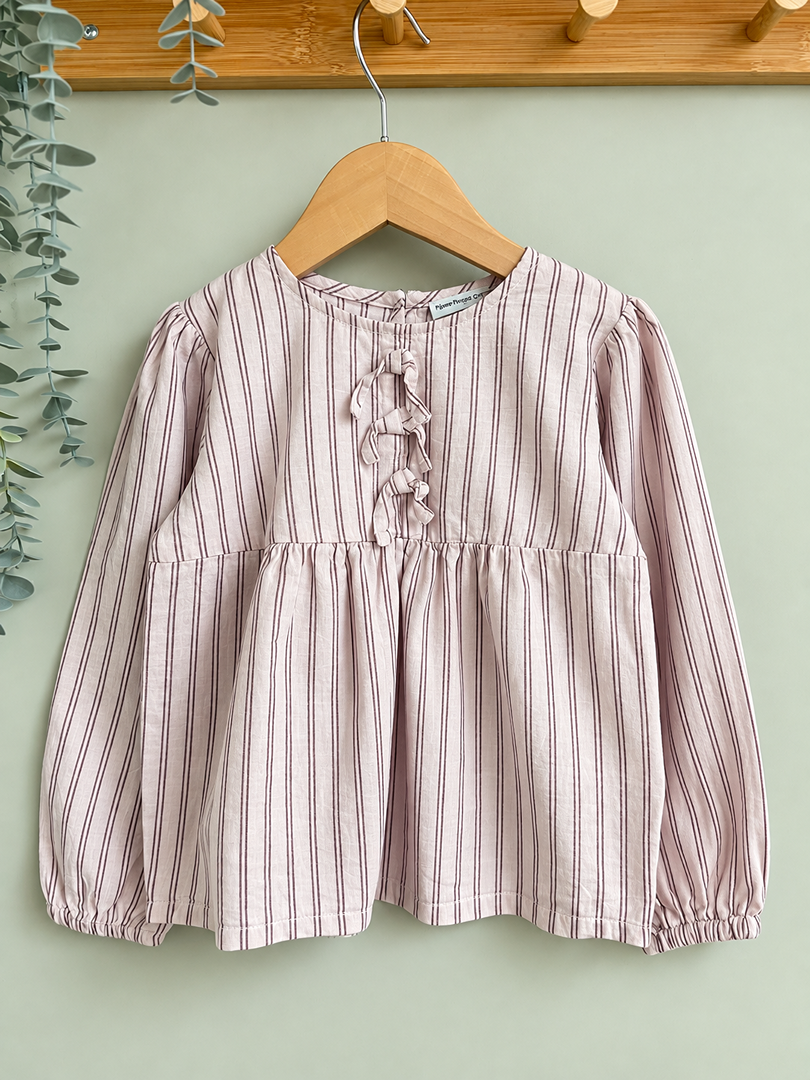 Blouse rose rayée manches longues fille Fashion Private Company 4 ans mi-saison - Très bon état