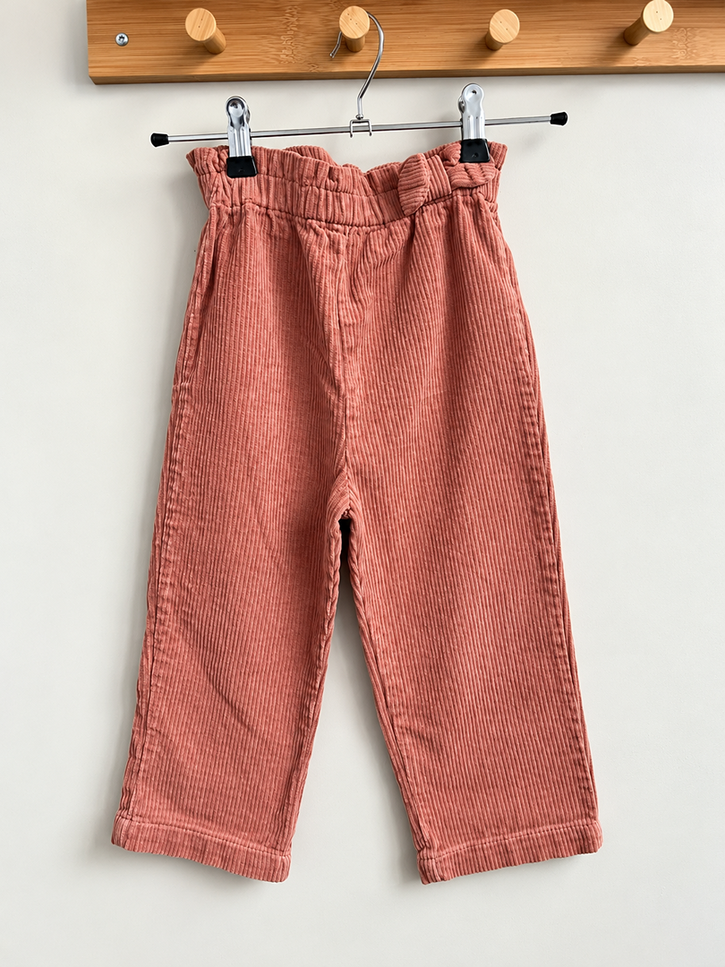 Pantalon large velours côtelé fille Vertbaudet rose 3 ans hiver velours