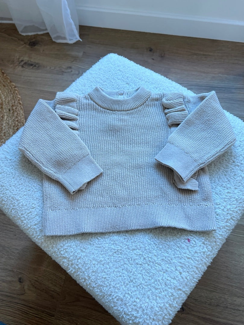 Pull fille H&m beige mi-saison manches longues 6 mois