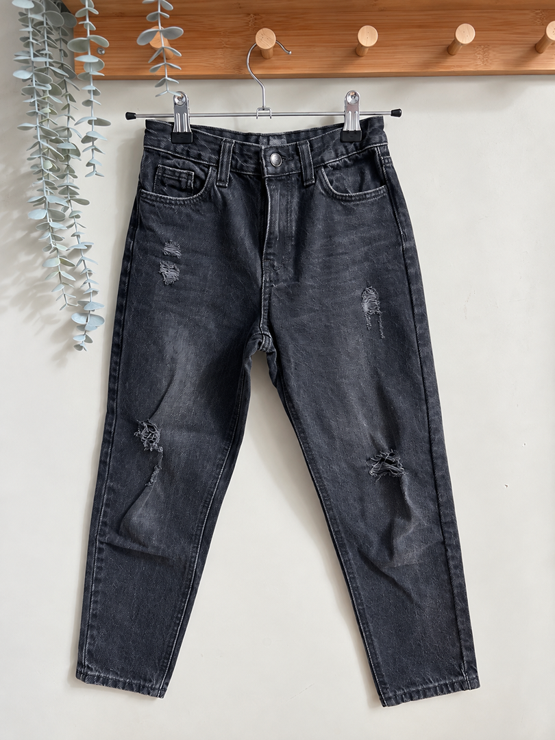 Jean mom noir fille 7 ans style casual mi-saison Kiabi