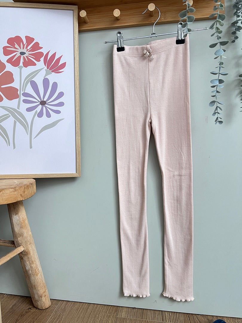 Legging rose Tape à l'œil fille 8 ans côtelé mi-saison