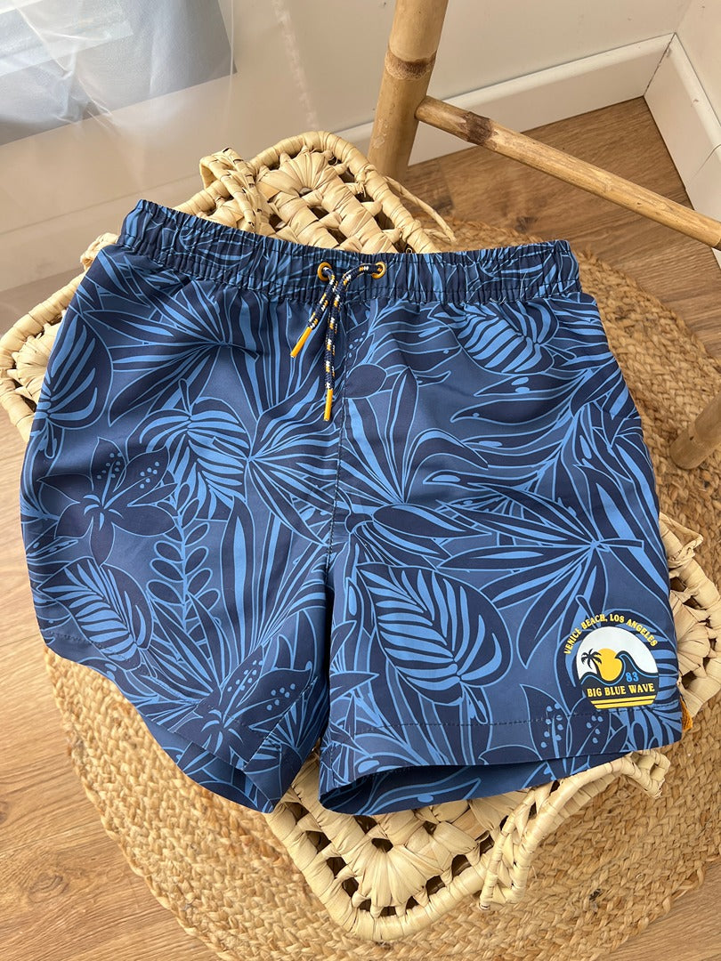 Short de bain Tape à l'œil 8 ans bleu floral garçon été