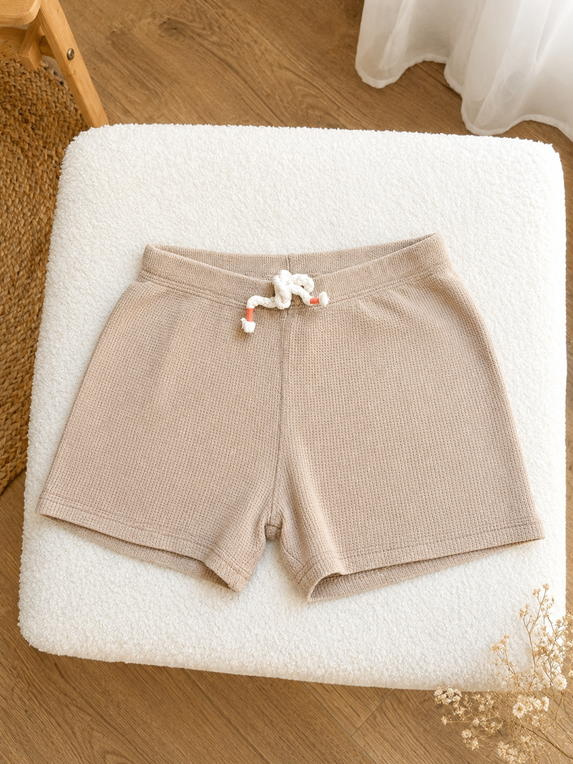 Short Zara garçon 3 ans marron en maille gaufrée été