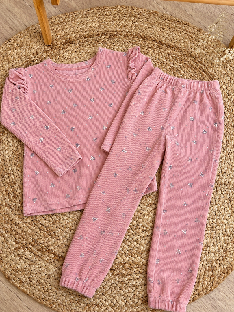 Pyjama 2 pièces en velours Lulucastagnette 3 ans rose fille hiver