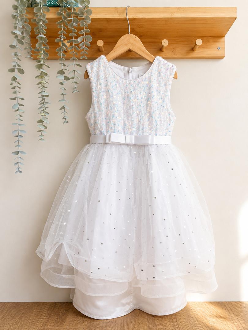 Robe de princesse blanche Bibihou fille 8 ans longue été