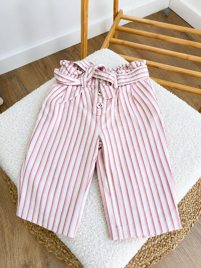 Pantalon léger rayé rose fille Kiabi 6 mois mi-saison