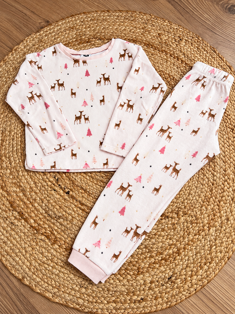 Pyjama 2 pièces en velours fille Tape à l'œil rose 5 ans hiver manches longues