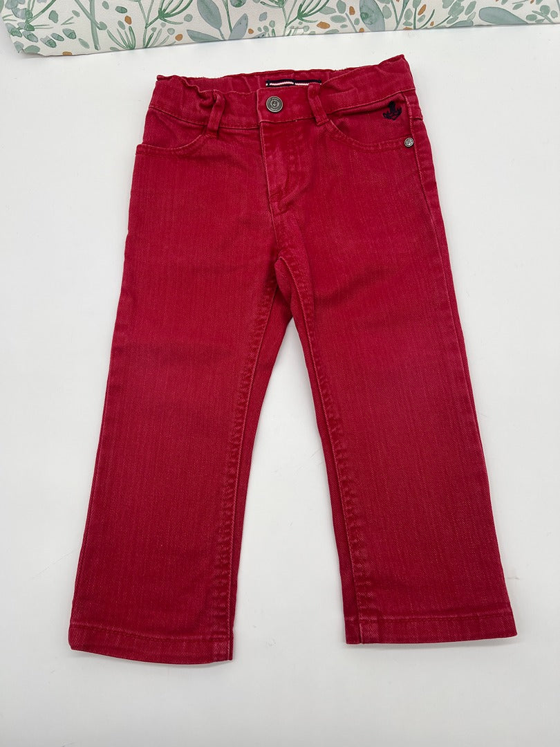 Pantalon jean fille Jacadi - 2 ans - Rouge