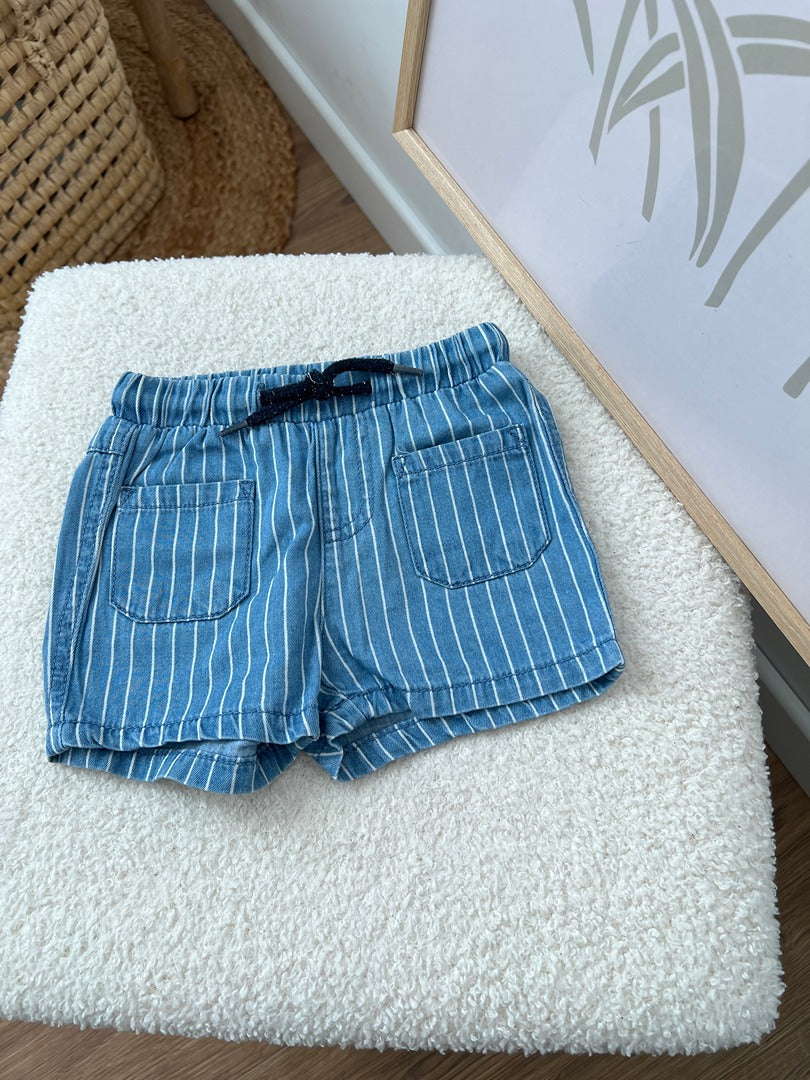Short été garçon rayé Kiabi - 6 mois - Bleu clair rayé