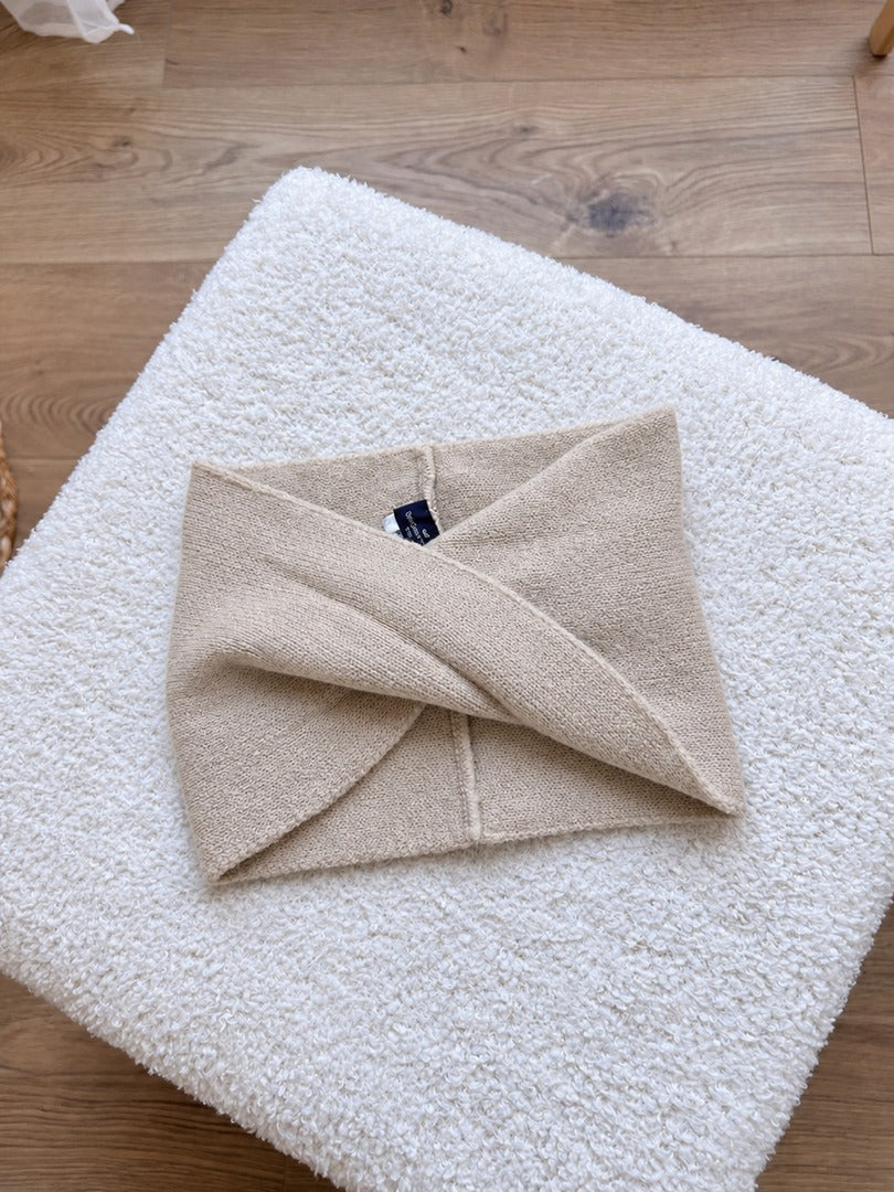 Bandeau hiver fille Sergent Major beige clair tricot taille unique très bon état