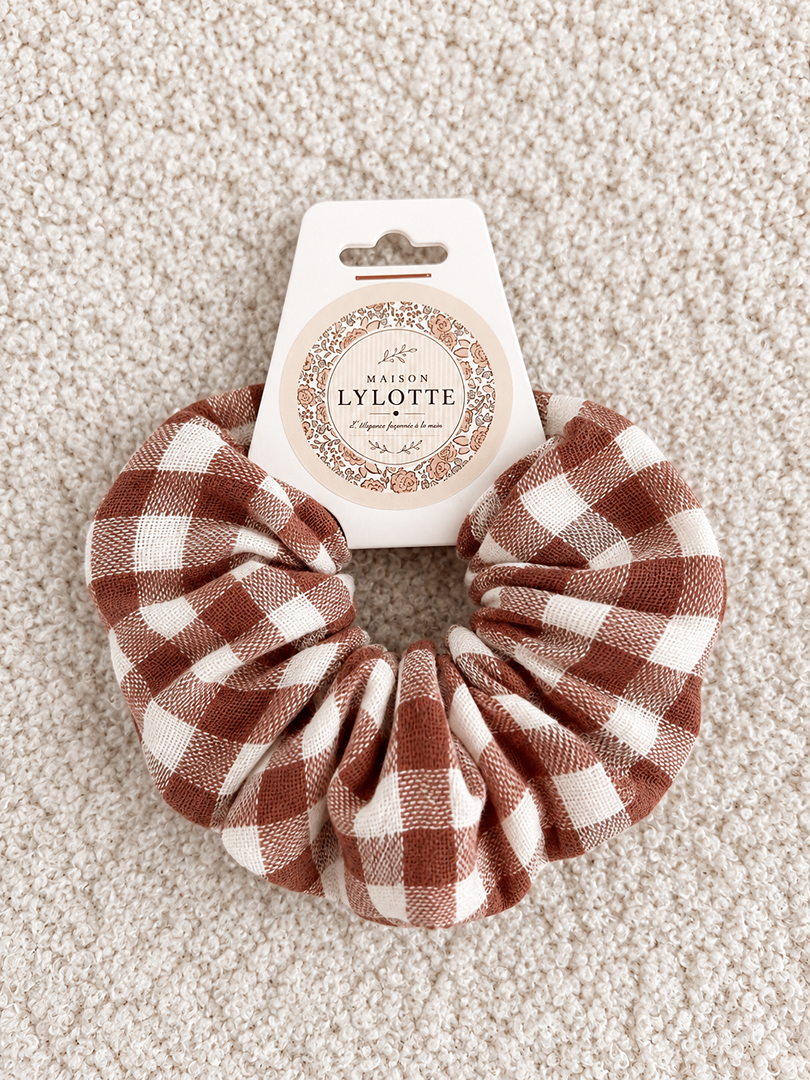 Chouchou fille marron vichy Maison Lylotte - Neuf