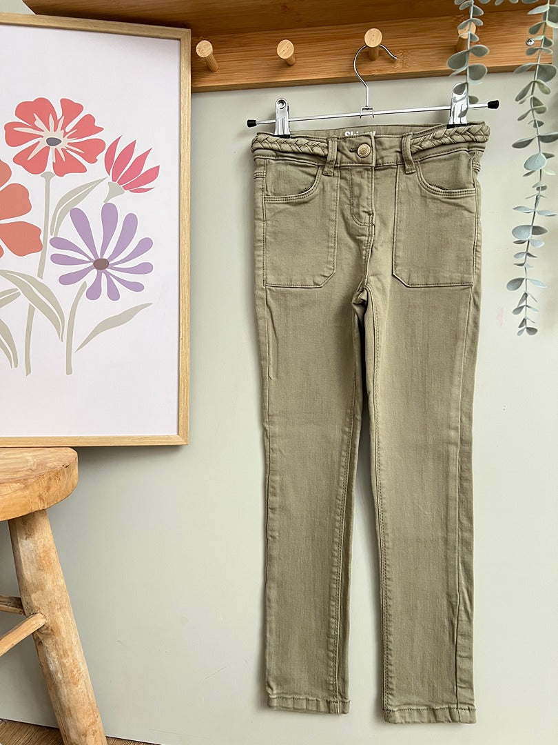 Pantalon skinny fille Tape à l'œil 6 ans kaki mi-saison