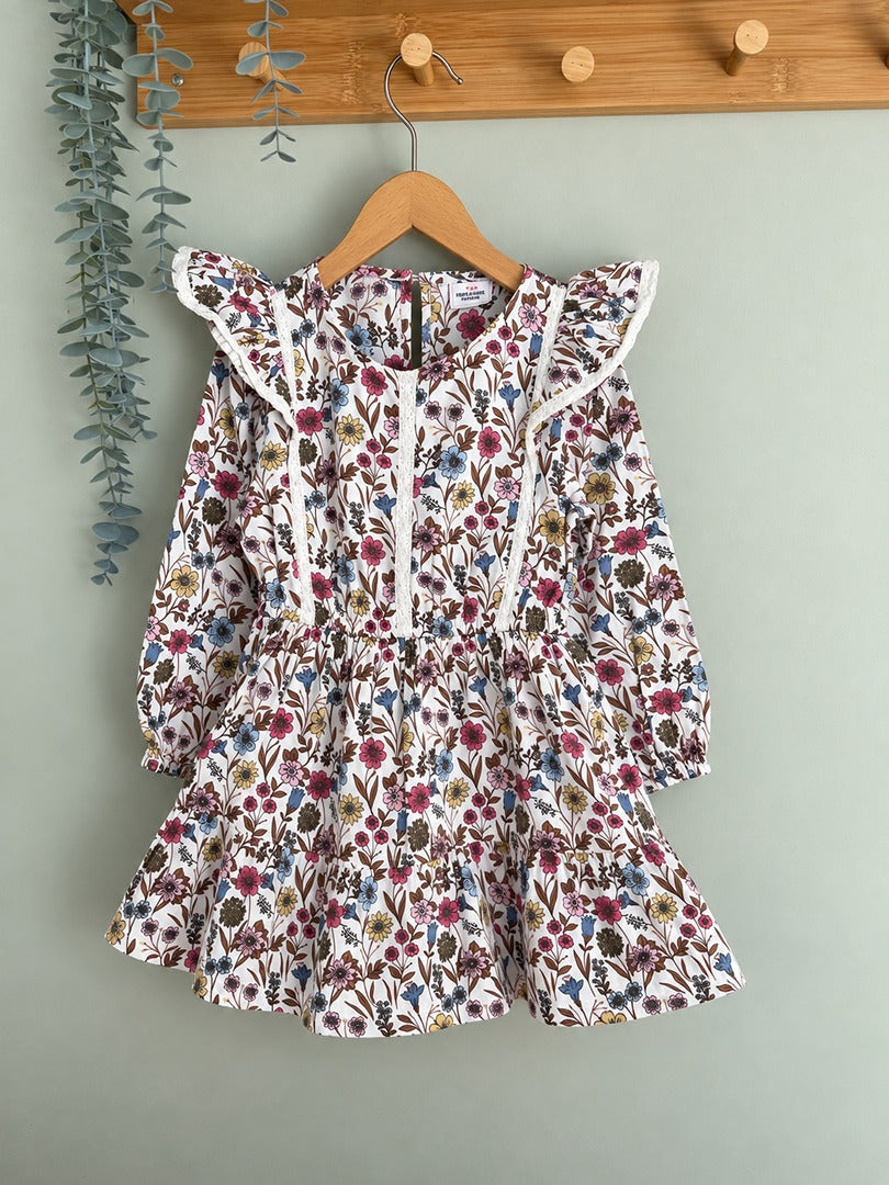 Robe fille Tape à l'oeil 3 ans mi-saison fleurs manches longues