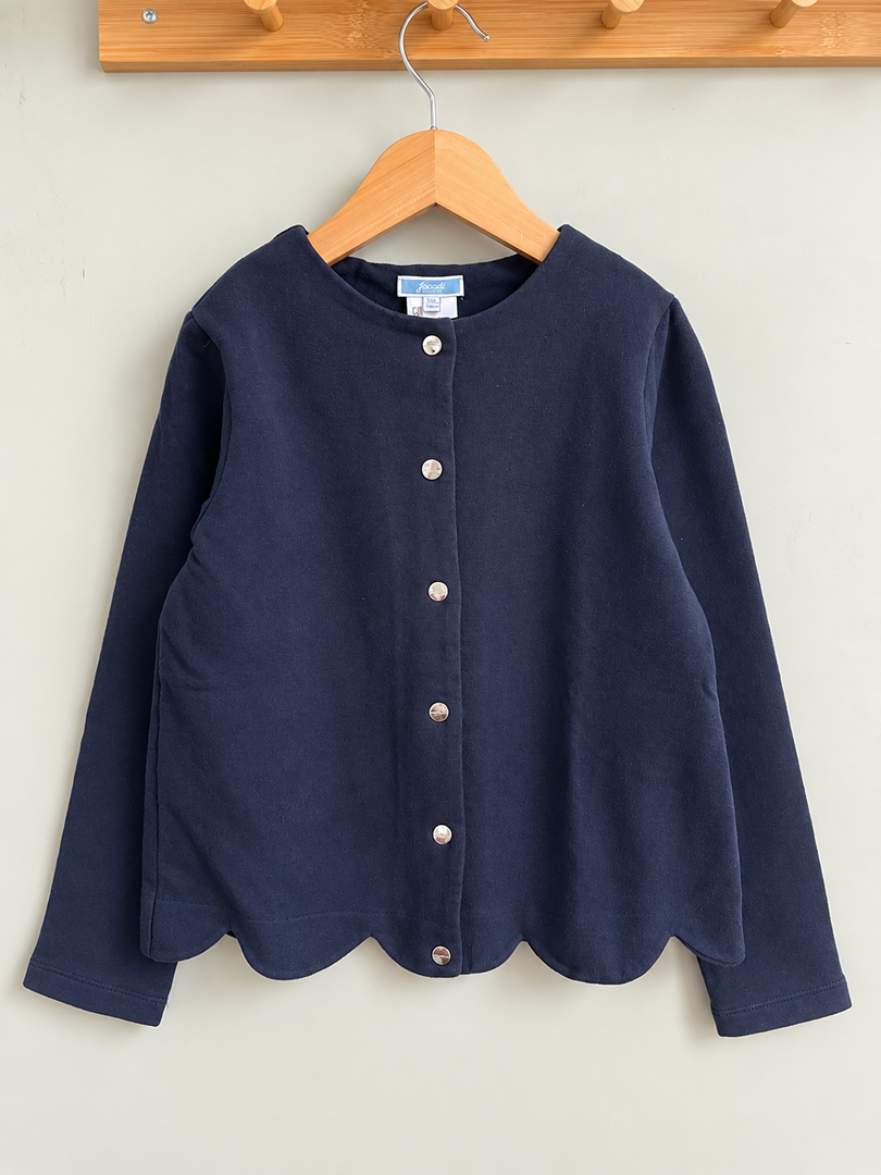 Gilet cardigan fille Jacadi Paris 8 ans bleu marine manches longues mi-saison