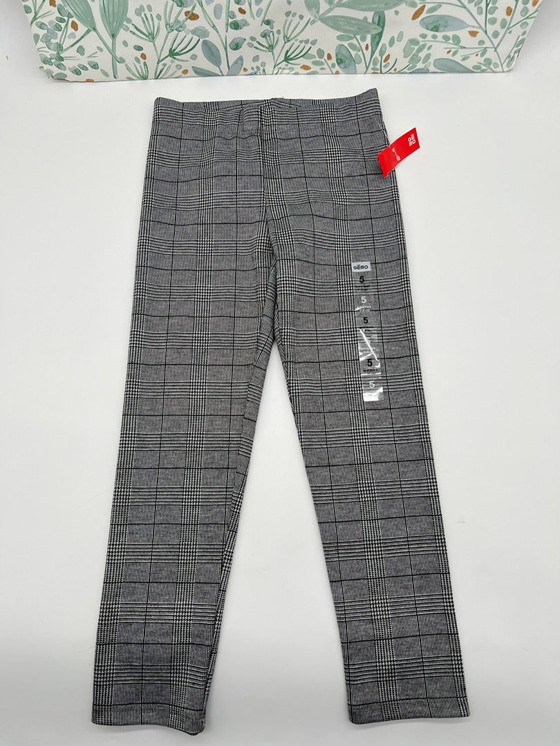 Legging Gémo - 5 ans - Gris à carreaux - État : Excellent Fille