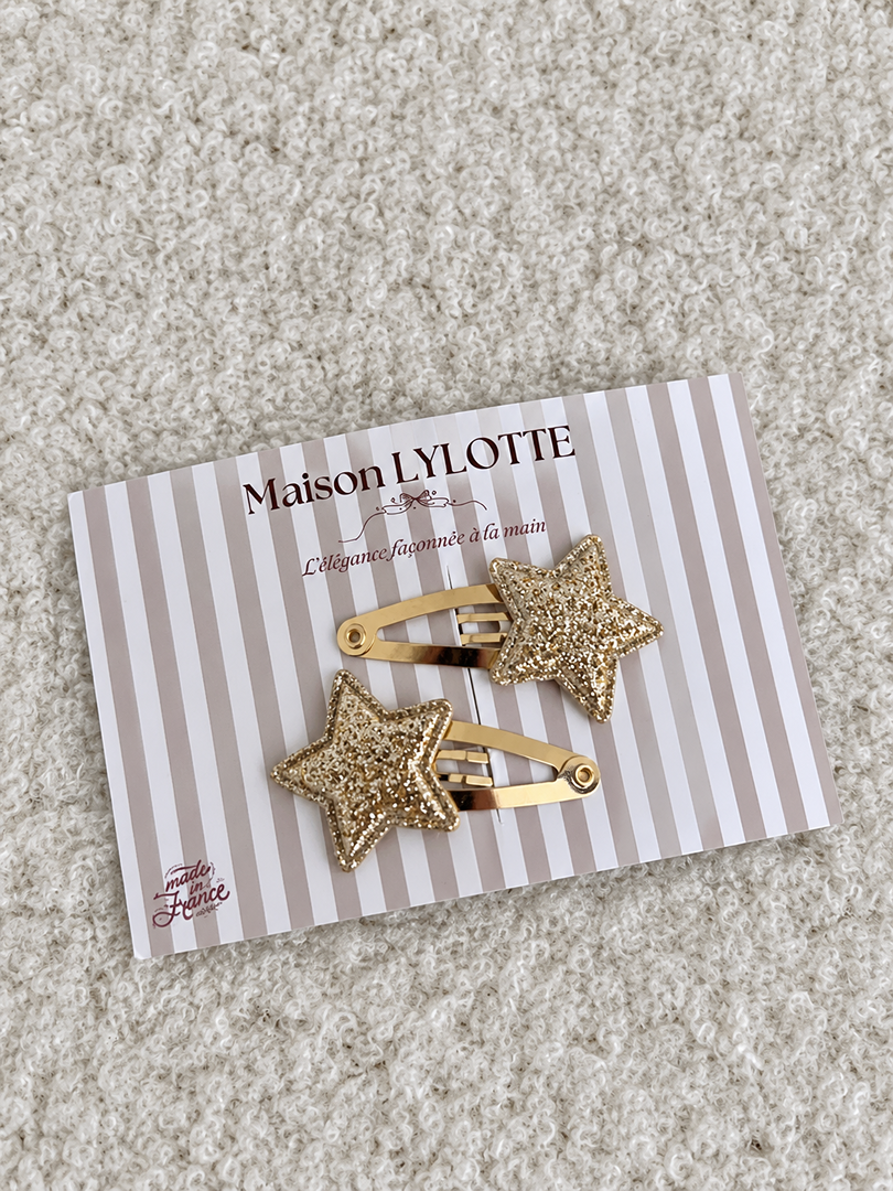 Barrettes à cheveux fille Maison Lylotte doré mi-saison - Neuf avec étiquette