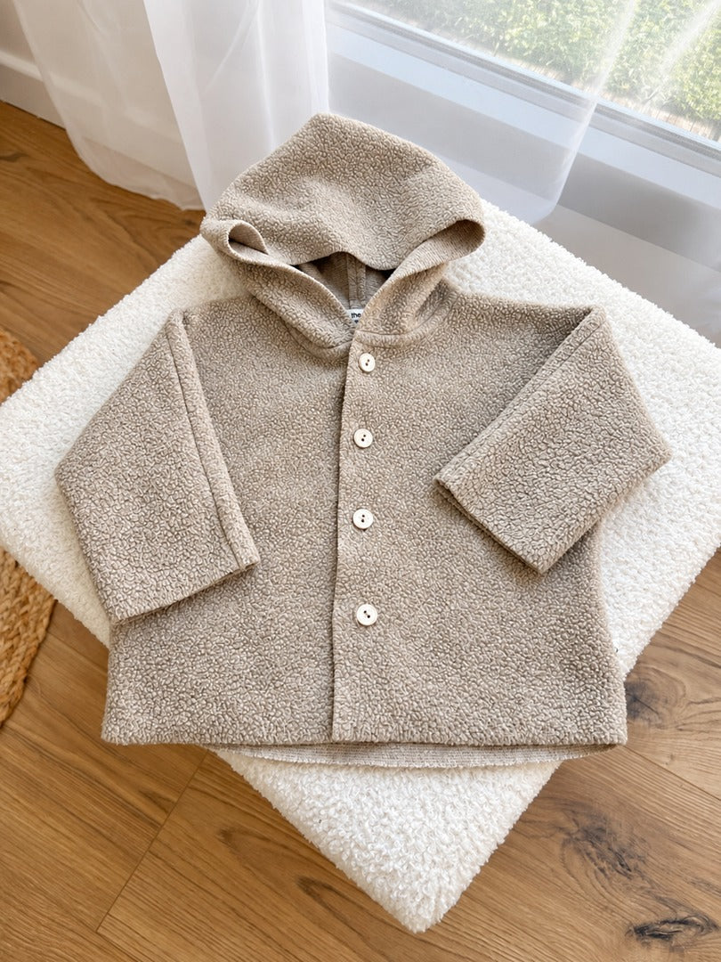 Gilet à capuche bébé 1 + in the family gris 3 mois mi-saison manches longues