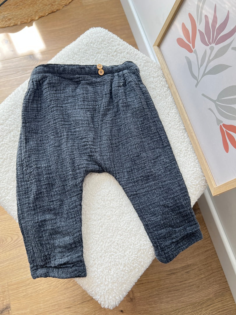 Pantalon sarouel Kiabi 6 mois gaze de coton gris mixte mi-saison