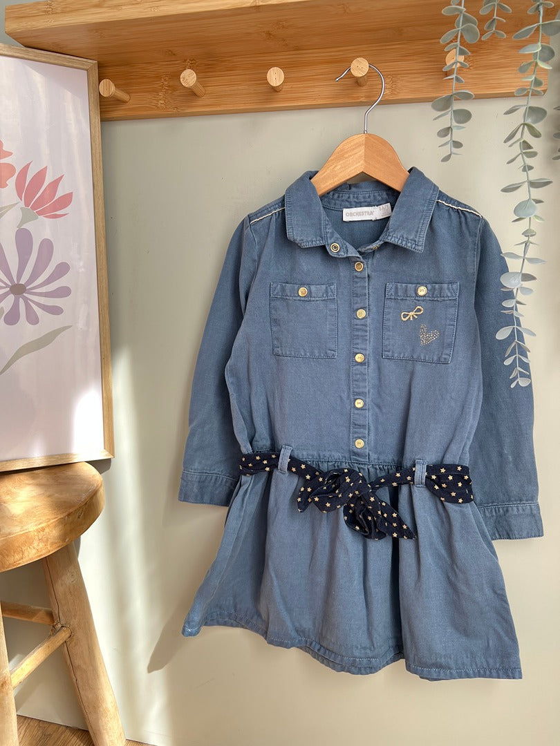 Robe manches longues fille Orchestra - 6 ans - Bleu