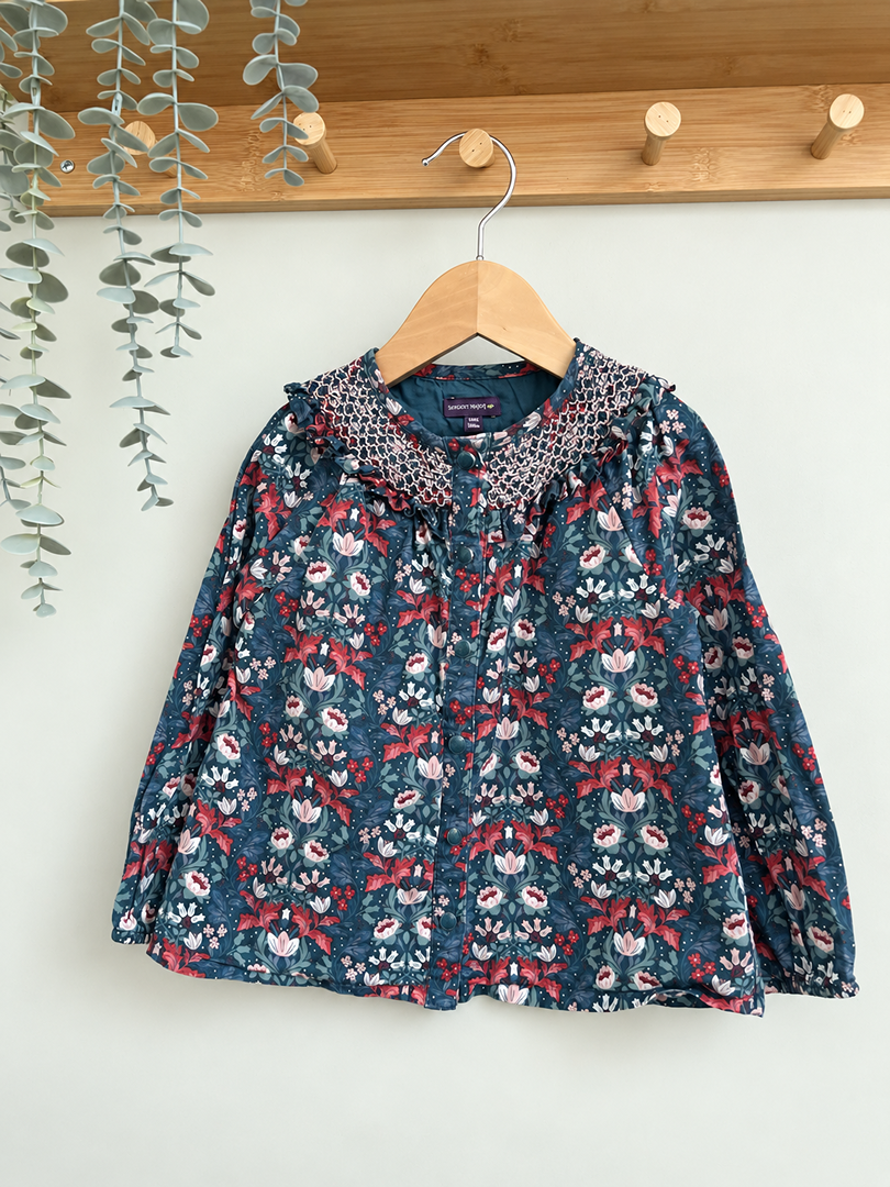 Chemise fille Sergent Major verte 4 ans mi-saison manches longues