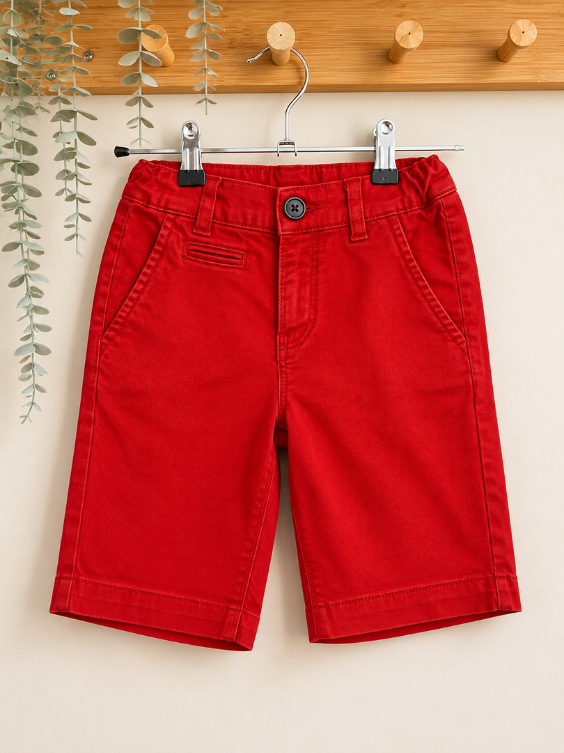 Short garçon Monoprix rouge 8 ans coton d'été bermuda