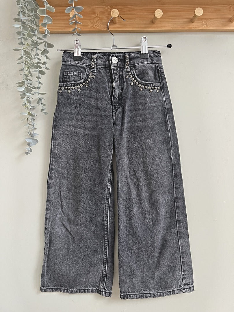Jean large fille Zara noir 6 ans 116 cm mi-saison strass