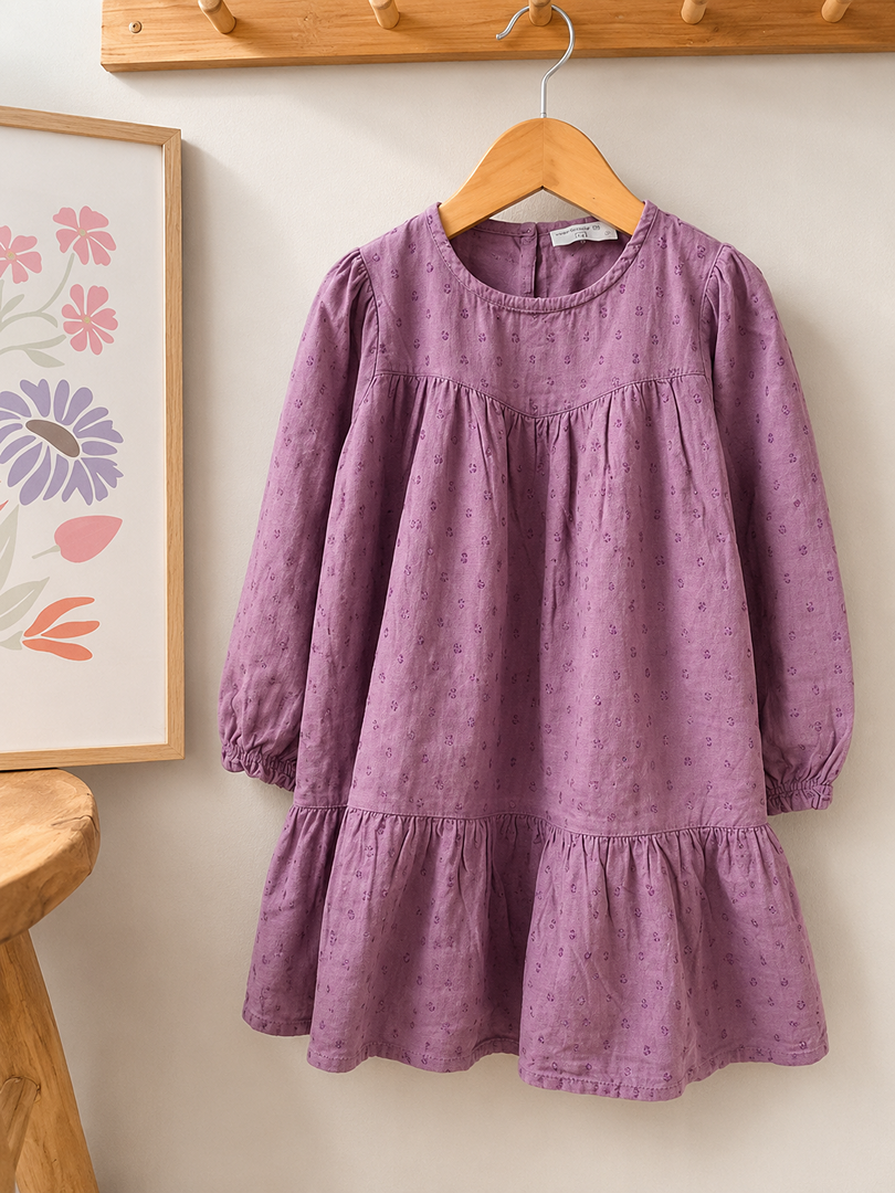 Robe légère manches longues mi-saison fille Fashion Private Company 3 ans violet