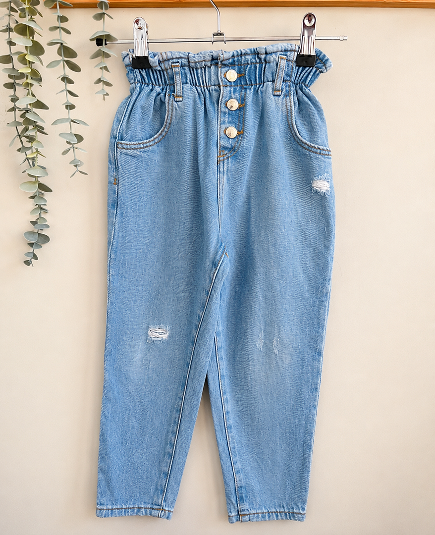 Jean paperbag fille Zara 5 ans bleu mi-saison