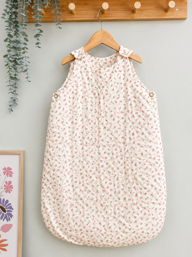 Gigoteuse fille Numéro 74 mi-saison coton rose fleuri 6 mois 9 mois 12 mois