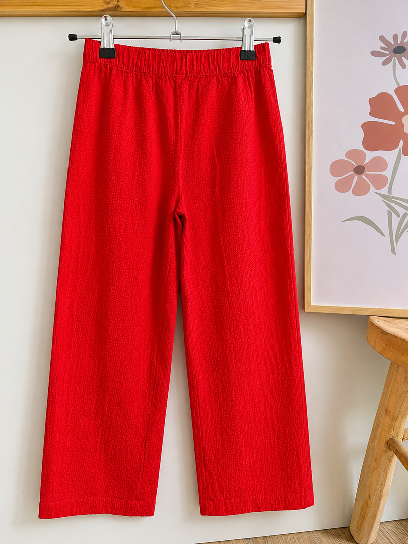 Pantalon fluide large rouge fille H&m 7 ans été mi-saison