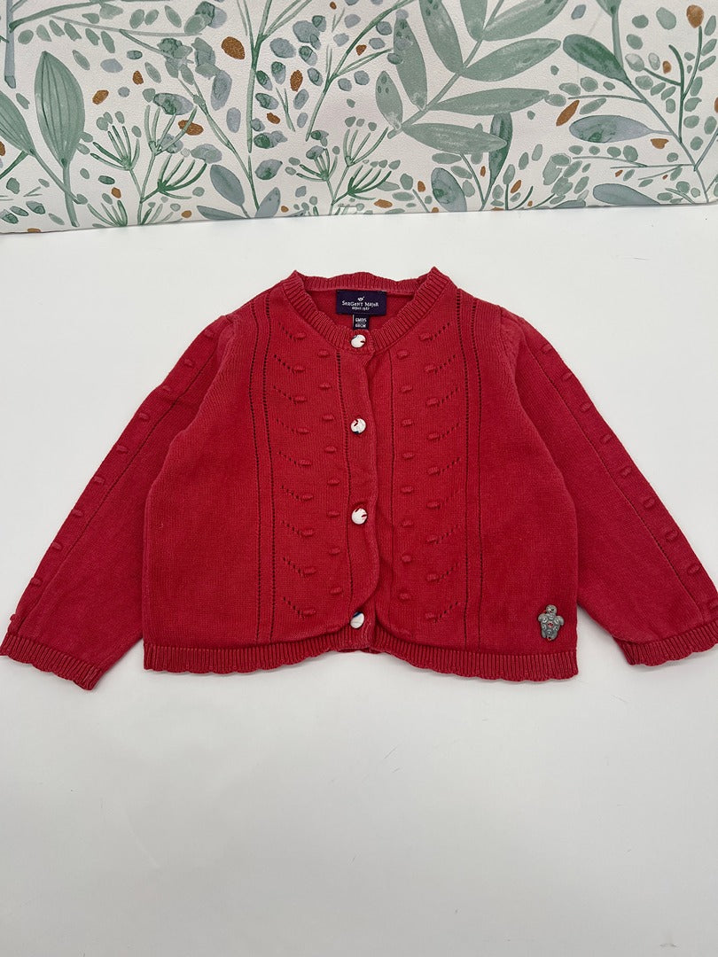 Gilet fille Sergent Major - 6 mois - Rose / Bordeau