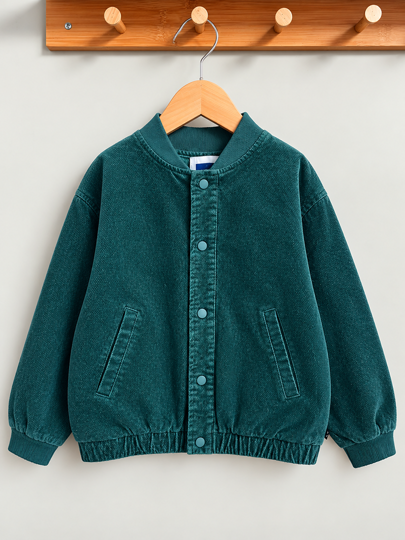 Veste garçon Okaïdi vert foncé sapin 6 ans mi-saison manches longues