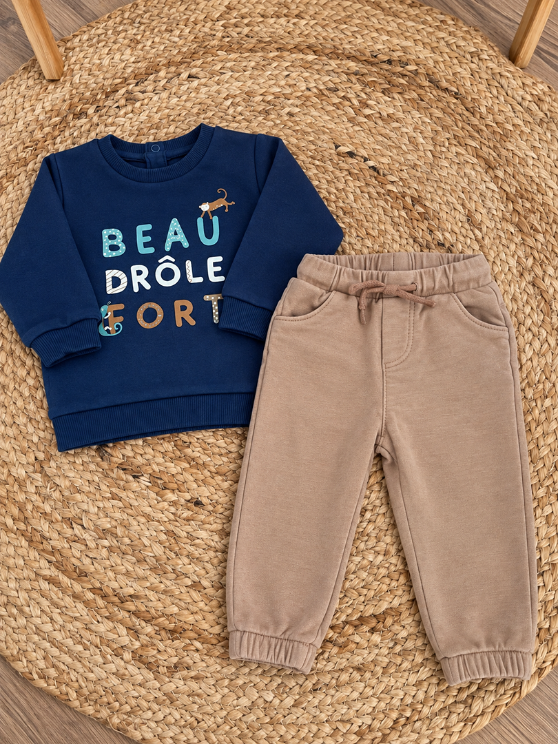 Ensemble sweat et pantalon Tape à l'œil garçon hiver 12 mois