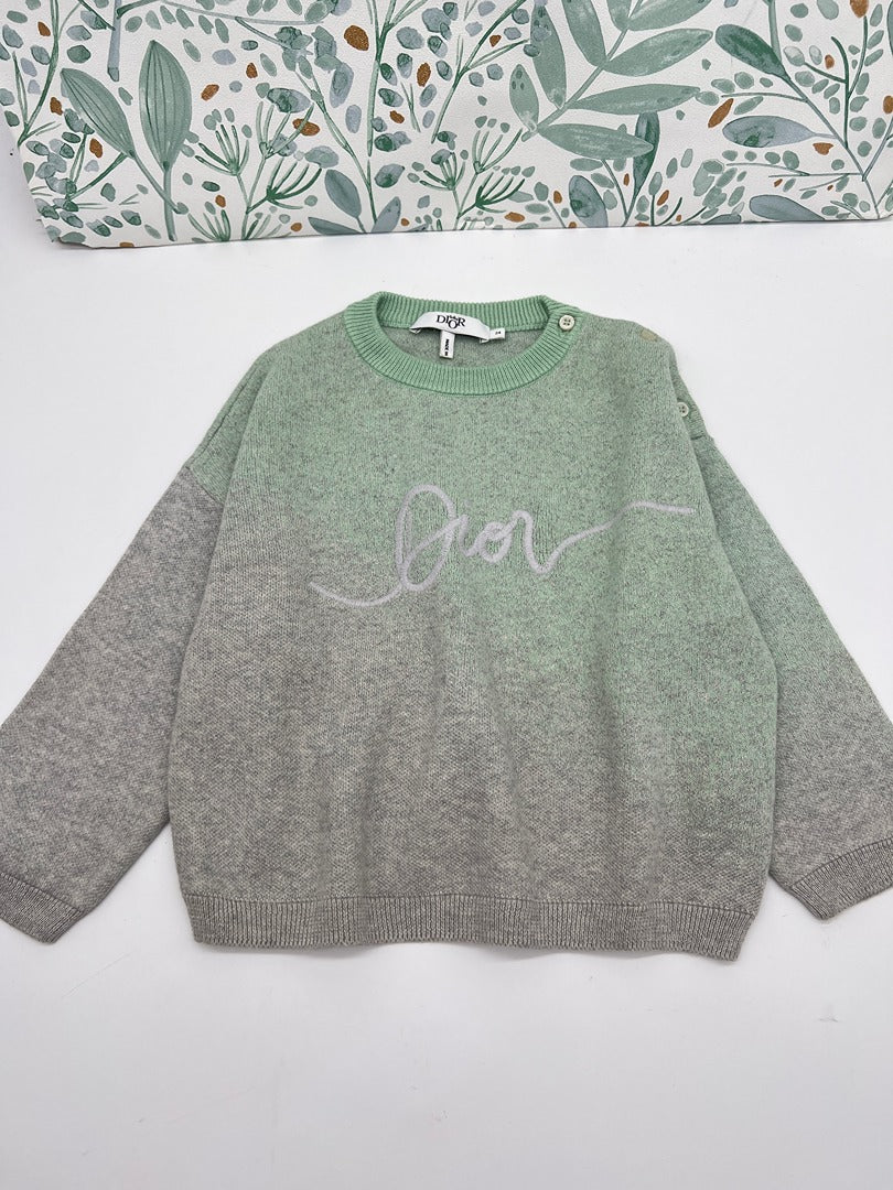 Pull baby Dior garçon - 24 mois 2 ans Vert - contient du cachemire