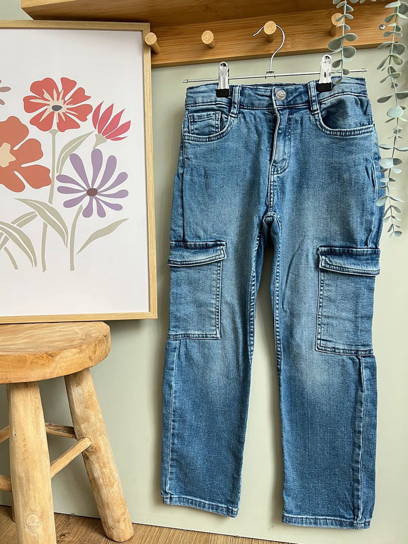 Jean cargo garçon Orchestra 8 ans bleu denim mi-saison
