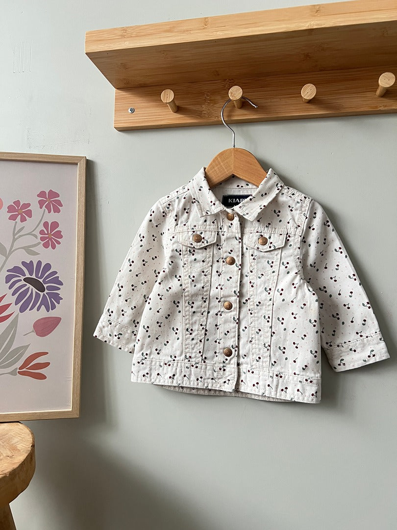 Veste Kiabi - 9 mois - Blanc cassé à cerises - État : Excellent Fille