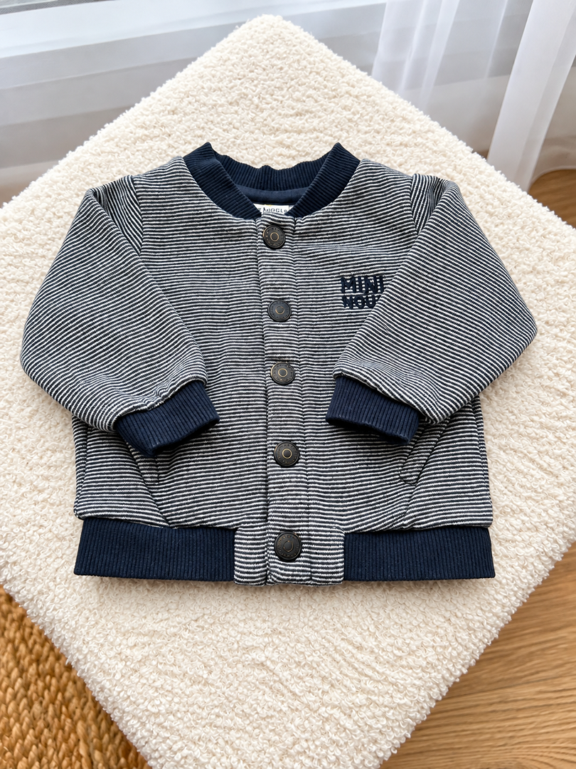 Gilet bébé garçon Tape à l'oeil rayé mi-saison manches longues 1 mois