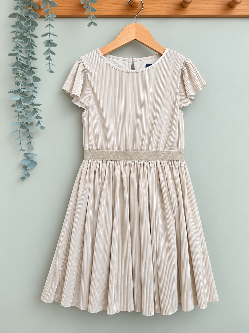 Robe de cérémonie fille Okaïdi écrue mi-saison taille 6 ans dorée