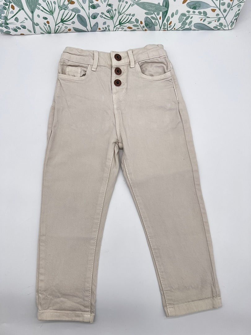 Pantalon jean Mom fille Vertbaudet - 3 ans - Beige