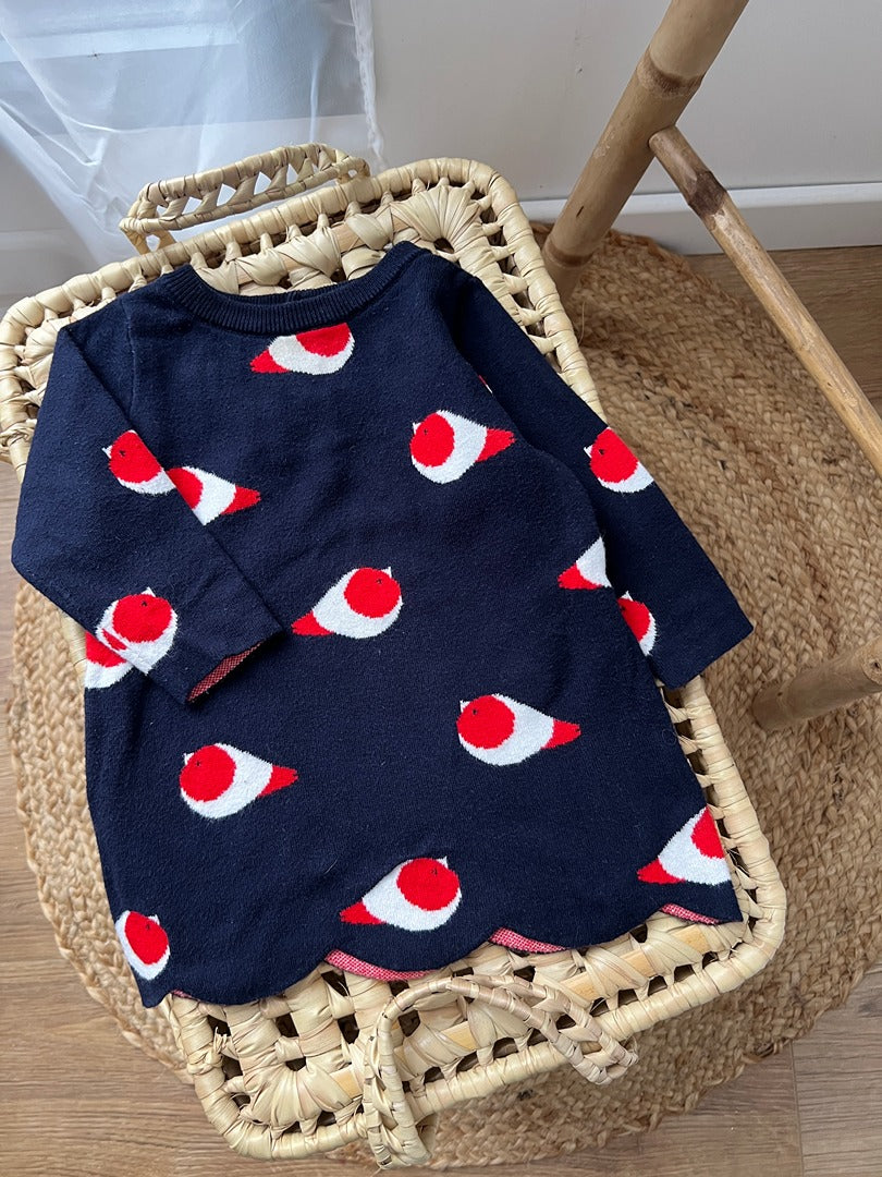Robe chaude Jacadi - 6 mois - Bleu marine - Fille