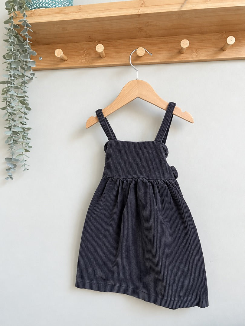 Robe salopette fille Kiabi gris 24 mois hiver velours côtelé